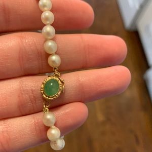 STUNNING Jade and Pearl in 14K gold Bracelet